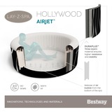Bestway Whirlpool LAY-Z-SPA Hollywood AirJet, Ø 196cm x 66cm, Schwimmbad mehrfarbig/schwarz, LED-Design mit Farbwechsel
