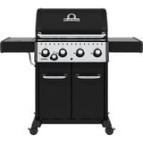 Broil King Gasgrill Crown 440 - BUNDLE schwarz, mit Seitenbrenner, inkl. Gussplatte, Schutzhülle und Grillzange