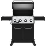 Broil King Gasgrill Crown 440 - BUNDLE schwarz, mit Seitenbrenner, inkl. Gussplatte, Schutzhülle und Grillzange