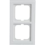 Busch-Jaeger Rahmen zwei-fach, Designlinie Busch-axcent pur, Glas, glänzend, Schutzart IP20 weiß (glänzend), Retail