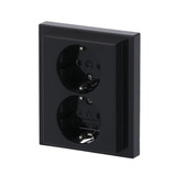 Busch-Jaeger Schutzkontakt-Steckdose Doppelsteckdose Typ 202 EUJB-81 anthrazit, Retail