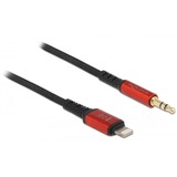 DeLOCK Audiokabel 8Pin Lightning Stecker > Klinkenstecker 3,5mm 3Pin schwarz/rot, 50cm