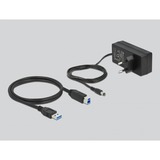 DeLOCK USB 3.2 Gen 1 Hub mit 7 Ports + 1 Schnellladeport + 1 USB-C PD 3.0 Port , USB-Hub grau, mit Schalter und Beleuchtung