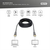 Digitus HDMI AOC Hybrid Glasfaserkabel, UHD 4K schwarz, 15 Meter