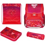 Herlitz Loop Plus Sweet Hearts, Schulranzen rot, inkl. 16 tlg. Schüleretui, Faulenzermäppchen, Sportbeutel