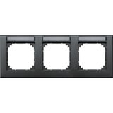 Merten Rahmen drei fach beschriftbar waagerecht anthrazit, Retail