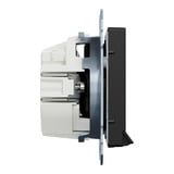 Merten Steckdose mit Lichtauslass, Schutzkontaktsteckdose Typ F, mit LED-Beleuchtung, System M schwarz (matt), Retail