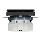 Merten Steckdose mit Lichtauslass, Schutzkontaktsteckdose Typ F, mit LED-Beleuchtung, System M schwarz (matt), Retail