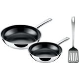 Silit Talis Pfannenset mit Pfannenwender, 20 & 24 cm, Pfannen-Set edelstahl/schwarz