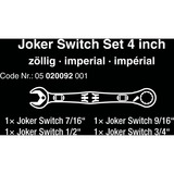 Wera 6001 Joker Switch 4 Imperial Set 1, 4-teilig, Schraubenschlüssel Ringratschenschlüssel mit Haltefunktion