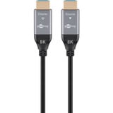 goobay Optisches Hybrid Ultra High-Speed HDMI Kabel (AOC) 8K / 60Hz schwarz/grau, 20 Meter, 48 Gbit/s