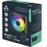 ARCTIC BioniX P12 A-RGB, Gehäuselüfter schwarz/weiß, 3er Pack, 120 mm