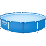 Bestway Steel Pro Frame Pool Set, Ø 366cm x 76cm, Schwimmbad blau, mit Filterpumpe