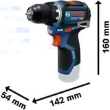 Bosch Akku-Bohrschrauber GSR 12V-32 Professional, 12Volt blau/schwarz, 2x Li-Ionen Akku 2,0Ah, Werkzeugtasche