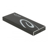 DeLOCK Externes Gehäuse für M.2 SATA SSD, Laufwerksgehäuse schwarz, mit USB Type-C Buchse