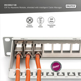 Digitus Cat.6a Keystone-Modul, geschirmt silber, 48 Stück, mit intelligentem Kabelmanager