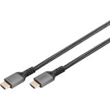 Digitus HDMI Ultra High Speed Anschlusskabel, mit Ethernet, UHD 8K schwarz/grau, 1 Meter, gesleevt