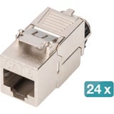 Digitus Keystone-Modul Cat. 8.1, geschirmt, 24 Stück silber, werkzeugfreier Montageanschluss