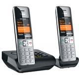 Gigaset COMFORT 500A Duo, analoges Telefon silber/schwarz, 2 Mobilteile