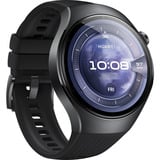 Huawei Watch 5 46mm (Rates-L19F), Smartwatch schwarz, Fluoroelastomer-Armband in schwarz, Gehäuse aus Edelstahl