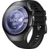 Huawei Watch 5 46mm (Rates-L19F), Smartwatch schwarz, Fluoroelastomer-Armband in schwarz, Gehäuse aus Edelstahl