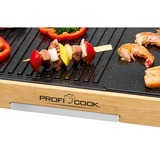 ProfiCook Teppanyaki-Grill TYG 1143, Elektro-Grillplatte schwarz/holz, 2.200 Watt