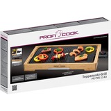 ProfiCook Teppanyaki-Grill TYG 1143, Elektro-Grillplatte schwarz/holz, 2.200 Watt