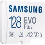 SAMSUNG EVO Plus 128 GB microSDXC (2024), Speicherkarte weiß, UHS-I U1, Class 10, V10, A1