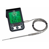 TFA Digitales Grill-/Braten-/Ofenthermometer KÜCHEN-CHEF schwarz, Einstechfühler mit 1,20 Meter Kabel