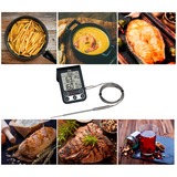 TFA Digitales Grill-/Braten-/Ofenthermometer KÜCHEN-CHEF schwarz, Einstechfühler mit 1,20 Meter Kabel