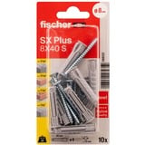 fischer Dübel SX Plus 8x40 S K hellgrau, 10 Stück, mit Schraube