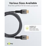 goobay Plus High-Speed-HDMI-Kabel mit Ethernet, 4K @ 60Hz grau, 1 Meter