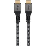 goobay Plus High-Speed-HDMI-Kabel mit Ethernet, 4K @ 60Hz grau, 1 Meter