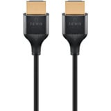 goobay Slim High-Speed-HDMI-Kabel mit Ethernet, 4K @ 60Hz schwarz, 3 Meter
