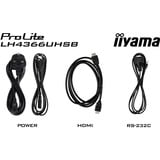 iiyama LH4366UHSB-B1AG, Public Display schwarz (matt), UltraHD/4K, VA, HDMI, USB-C
