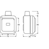 Busch-Jaeger Kontrollwechselschalter 2601/6 Schalter mit Wippe und Kontrollleuchte grau, Retail