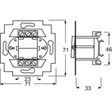 Busch-Jaeger Wechselschalter Einsatz zwei polig grau, Retail