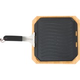 Cozze Gusseisenpfanne 33 x 33cm, mit Holzbrett schwarz, abnehmbarer Stiel