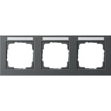 Gira Abdeckrahmen 3-fach waagerecht bruchsicher, Abdeckung anthrazit, Retail