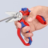 KNIPEX Gewinkelte Elektrikerschere 95 05 20 SB rot/blau