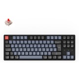 Keychron K8 Pro, Gaming-Tastatur schwarz/blau, DE-Layout, Gateron G Pro Red, Hot-Swap, Aluminiumrahmen, RGB