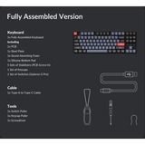 Keychron K8 Pro, Gaming-Tastatur schwarz/blau, DE-Layout, Gateron G Pro Red, Hot-Swap, Aluminiumrahmen, RGB