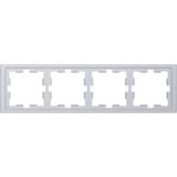 Merten Rahmen vierfach D-Life MEG4040-6536 aus Thermoplast lackiert, glänzend, IP20 edelstahl, Retail