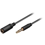 goobay Kopfhörer- und Audio Verlängerungskabel AUX > 3,5mm 4 Pin slim schwarz, 3 Meter