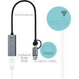 i-tec USB-C Metal 2.5Gbps Ethernet Adapter, LAN-Adapter 