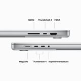 Apple  MacBook Pro (16") 2023 CTO, Notebook silber, 64 GB, 2 TB (2 TB SSD), M3 Max 40-Core GPU, MacOS, Amerikanisch