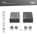 Digitus HDMI IP Extender Receiver DS-55518, Full HD, HDMI Verlängerung schwarz, Empfängereinheit für DS-55517