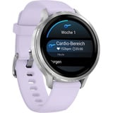 Garmin Venu 4 - 41 mm, Smartwatch silber/grau, Silikon-Armband in lavendelblau
