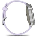 Garmin Venu 4 - 41 mm, Smartwatch silber/grau, Silikon-Armband in lavendelblau