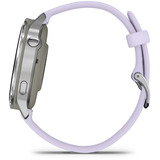 Garmin Venu 4 - 41 mm, Smartwatch silber/grau, Silikon-Armband in lavendelblau